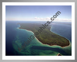 Aerial image of [1941] Bois Blanc Island with Silver Metal frame