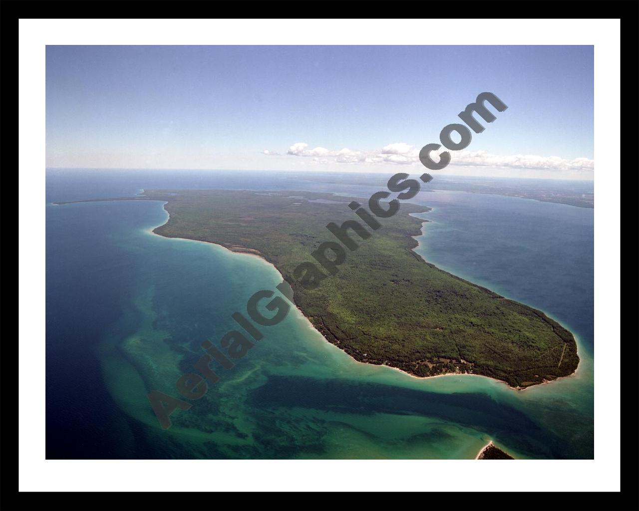 Aerial image of [1941] Bois Blanc Island with Black Metal frame