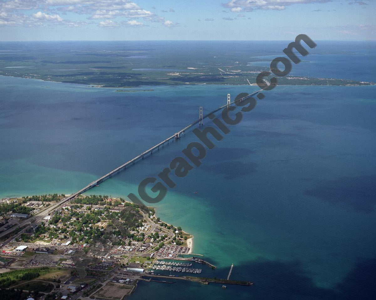 Aerial image of [1942] Mackinac Bridge with No frame