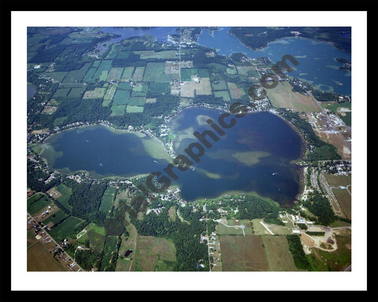 Aerial image of [194] Crooked Lake with Black Metal frame