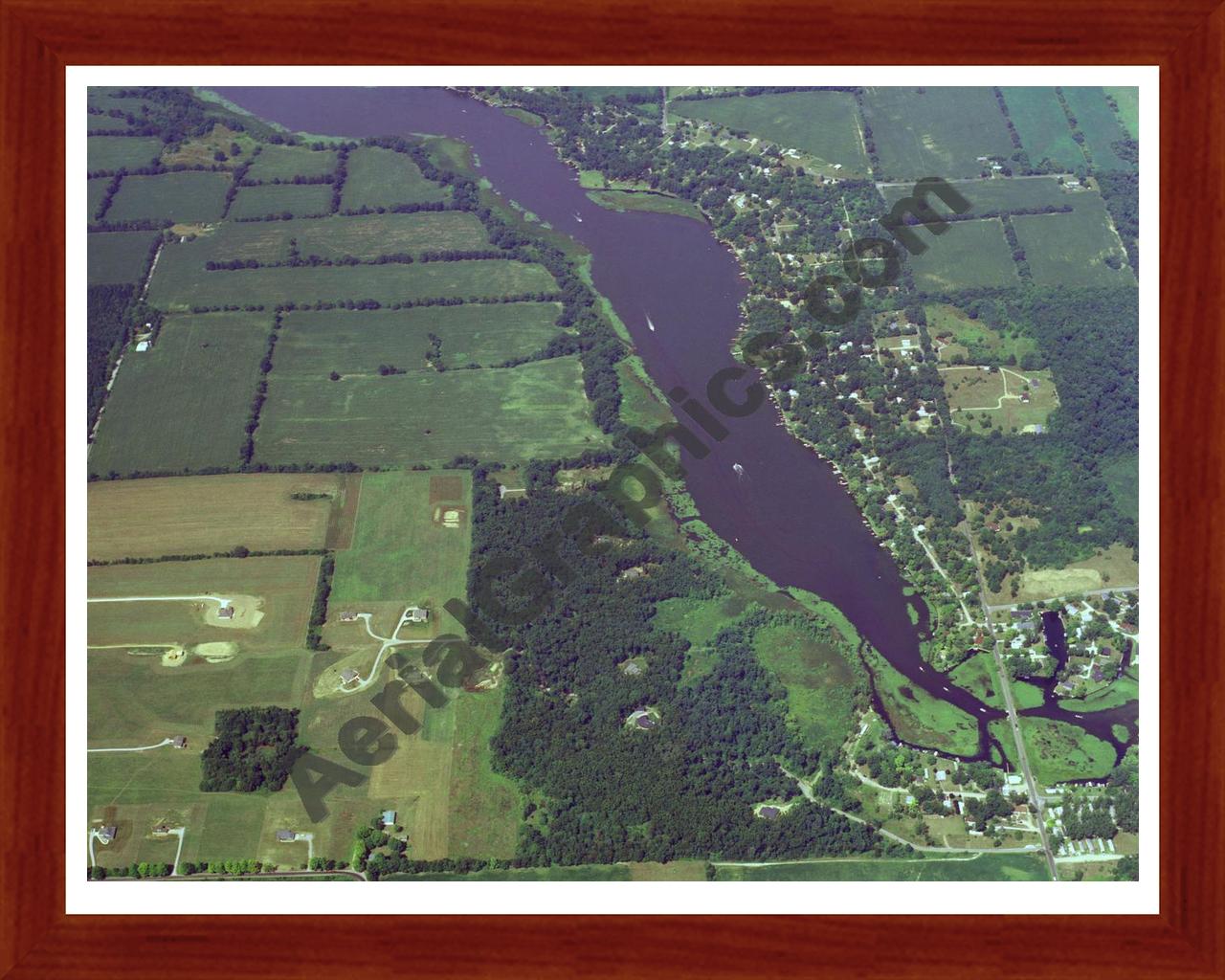 Aerial image of [196] Crooked Lake (S.W. Arm) with Cherry Wood frame