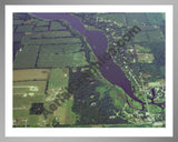 Aerial image of [196] Crooked Lake (S.W. Arm) with Silver Metal frame