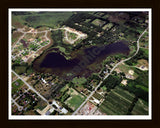 Aerial image of [1970] Seymour Lake in Oakland, MI with Black Wood frame