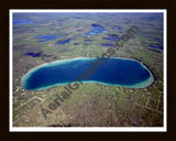 Aerial image of [19] Avalon Lake in Montmorency, MI with Black Wood frame