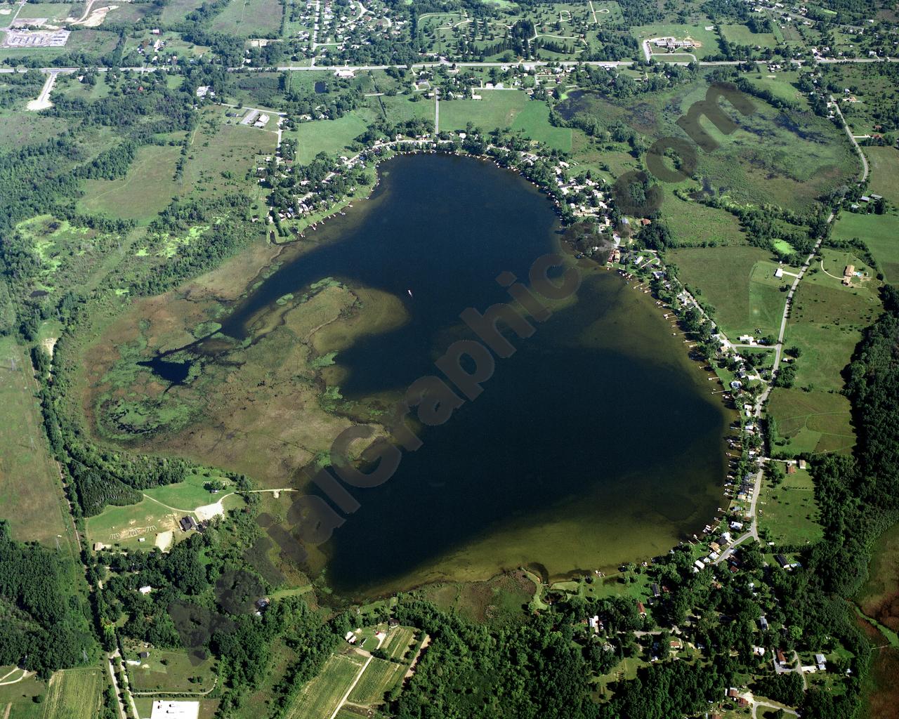 Aerial image of [1] Ackerson Lake in Jackson, MI with No frame