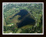 Aerial image of [1] Ackerson Lake in Jackson, MI with Black Wood frame