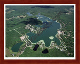 Aerial image of [2009] Littlefield, Sucker & Outlet Lakes in Isabella, MI with Cherry Wood frame