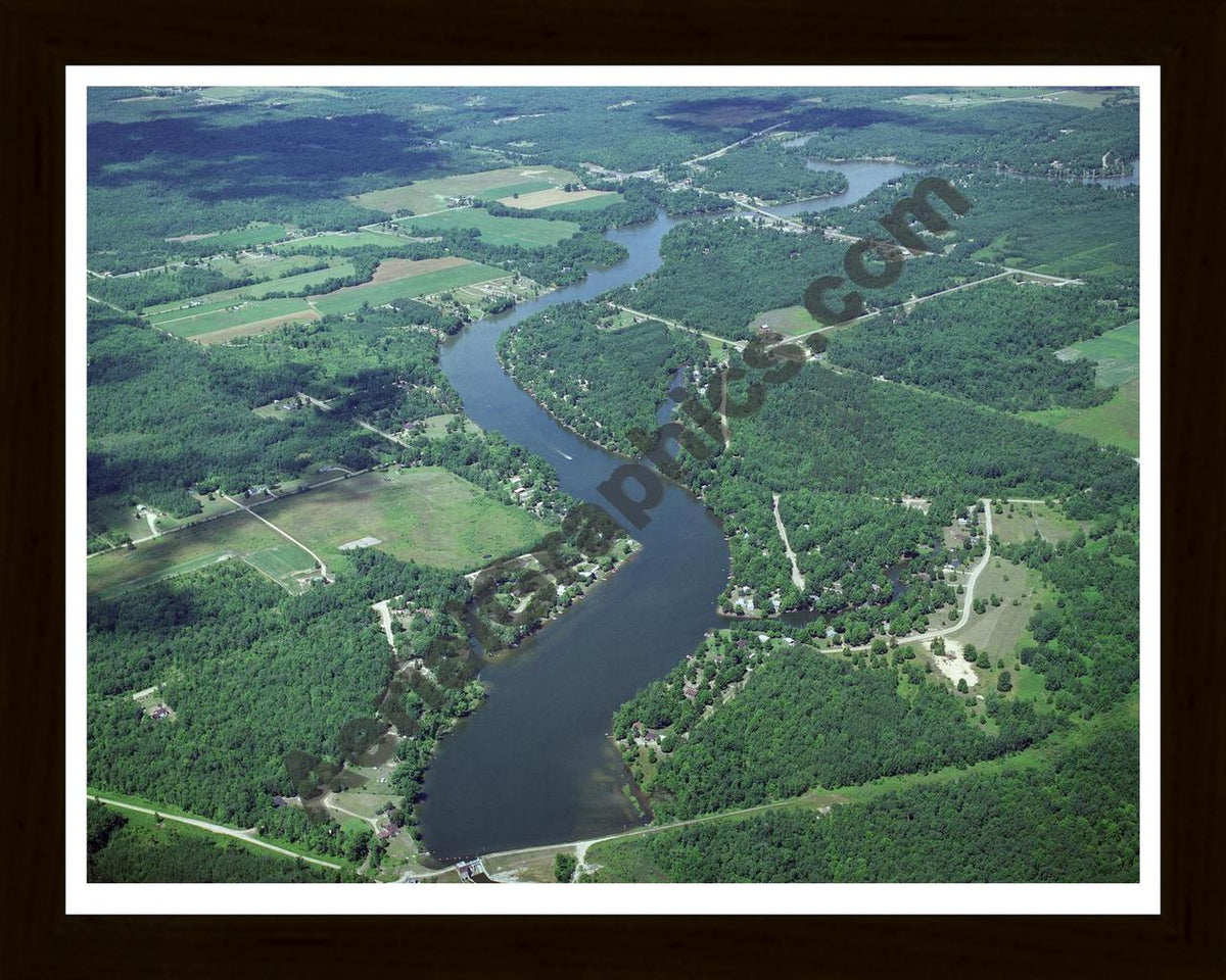 Aerial image of [2029] Smallwood Lake (South) in Gladwin, MI with Black Wood frame
