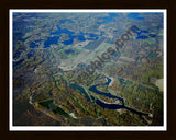 Aerial image of [2052] Canadian Lakes Area in Mecosta, MI with Black Wood frame