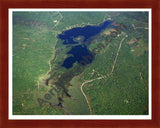 Aerial image of [20] Avery Lake in Montmorency, MI with Cherry Wood frame