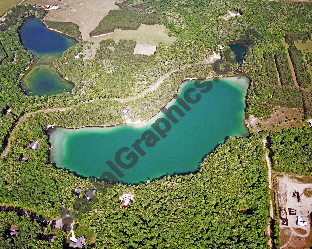 Aerial image of [2152] O'Rourke Lake in Otsego, MI with No frame