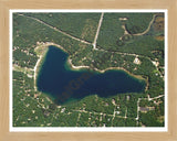 Aerial image of [2154] Cecilia Lake in Lake, MI with Natural Wood frame