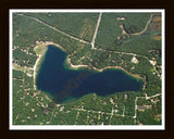 Aerial image of [2154] Cecilia Lake in Lake, MI with Black Wood frame