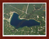 Aerial image of [2154] Cecilia Lake in Lake, MI with Cherry Wood frame