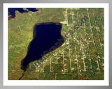 Aerial image of [21] Badger Lake in Alcona, MI with Silver Metal frame