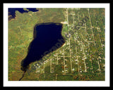 Aerial image of [21] Badger Lake in Alcona, MI with Black Metal frame