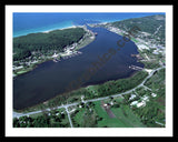 Aerial image of [2273] Betsie Lake & Frankfort City in Benzie, MI with Black Metal frame