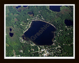 Aerial image of [2277] Pretty Lake in Mecosta, MI with Black Wood frame