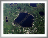 Aerial image of [2277] Pretty Lake in Mecosta, MI with Silver Metal frame