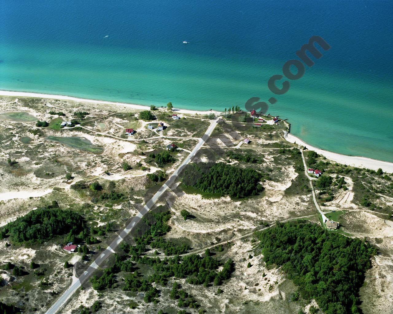 Aerial image of [2278] Point Betsie Lighthouse with Canvas Wrap frame