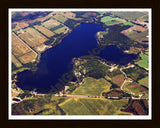 Aerial image of [2282] Cedar Lake in Van Buren, MI with Black Wood frame