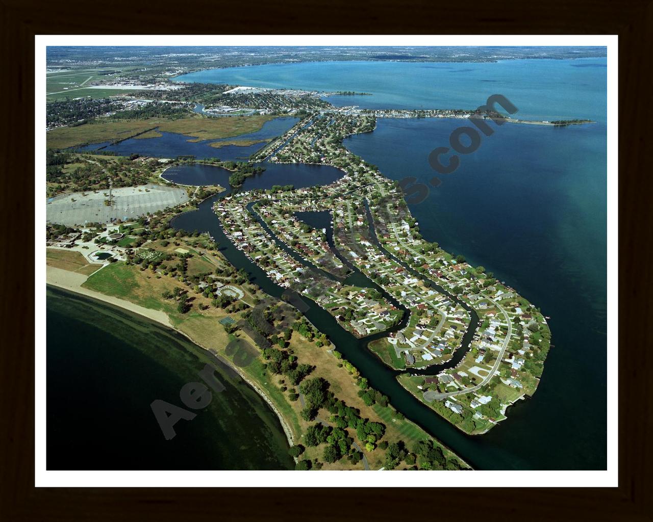 Aerial image of [2338] Saint Clair Haven with Black Wood frame