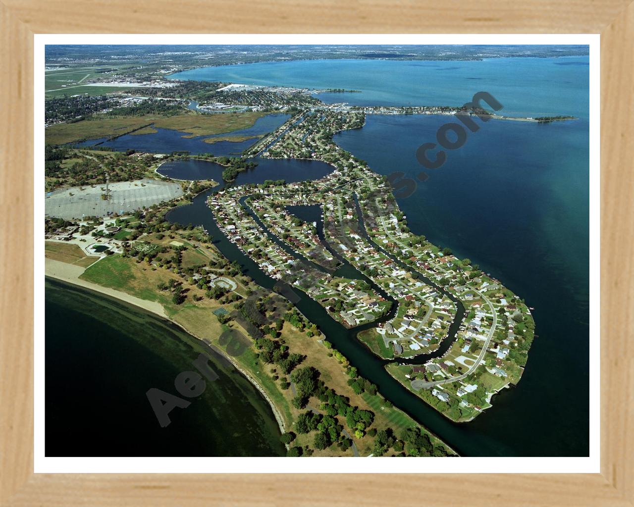 Aerial image of [2338] Saint Clair Haven with Natural Wood frame