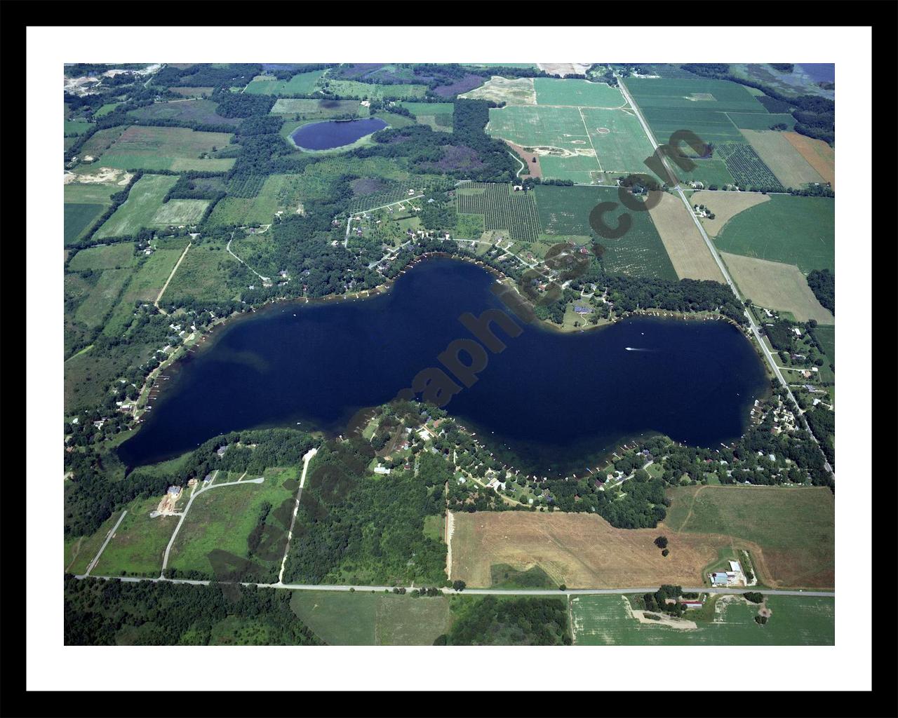 Aerial image of [241] Eagle Lake in Van Buren, MI with Black Metal frame