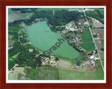 Aerial image of [243] East Lake in Allegan, MI with Cherry Wood frame