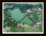 Aerial image of [243] East Lake in Allegan, MI with Black Wood frame