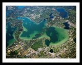 Aerial image of [2470] Cass Lake in Oakland, MI with Black Metal frame