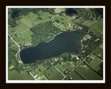 Aerial image of [2487] Clear Lake in Mecosta, MI with Black Wood frame