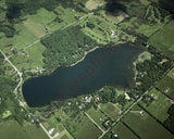 Aerial image of [2487] Clear Lake in Mecosta, MI with Canvas Wrap frame