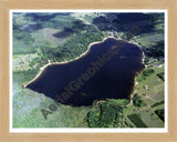 Aerial image of [2508] Pleasant Lake in Wexford, MI with Natural Wood frame