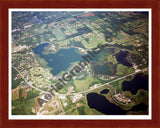 Aerial image of [2534] Baw Beese Lake in Hillsdale, MI with Cherry Wood frame