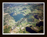 Aerial image of [2534] Baw Beese Lake in Hillsdale, MI with Black Wood frame