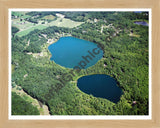 Aerial image of [2556] Olin Lakes in Kent, MI with Natural Wood frame