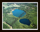 Aerial image of [2556] Olin Lakes in Kent, MI with Black Wood frame