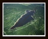 Aerial image of [2557] Rainy Lake in Presque Isle, MI with Black Wood frame