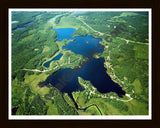 Aerial image of [2559] Lake Nettie in Presque Isle, MI with Black Wood frame