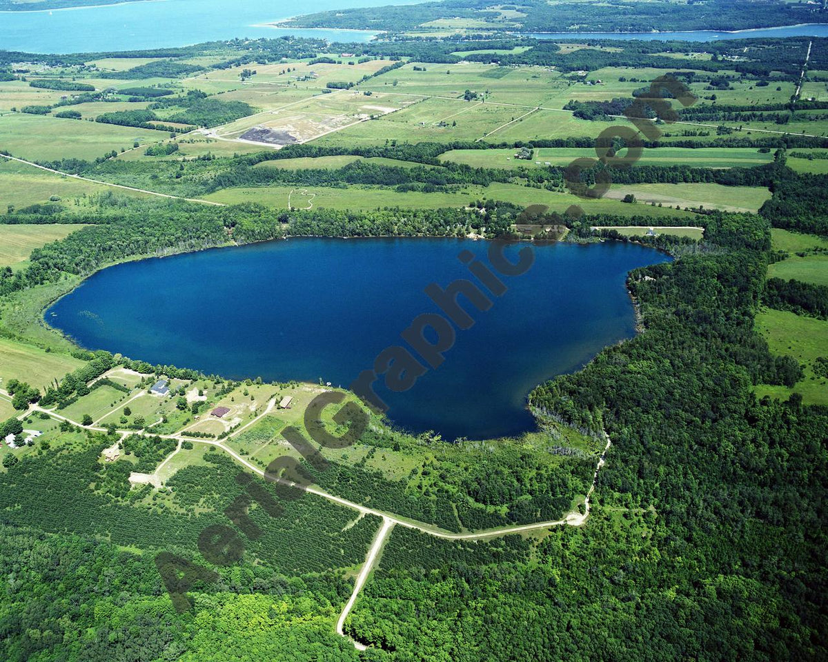 Aerial image of [2563] Nowland Lake in Charlevoix, MI with No frame