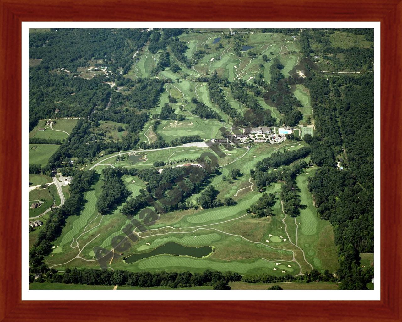 Aerial image of [2602] Egypt Valley Country Club in Kent, MI with Cherry Wood frame