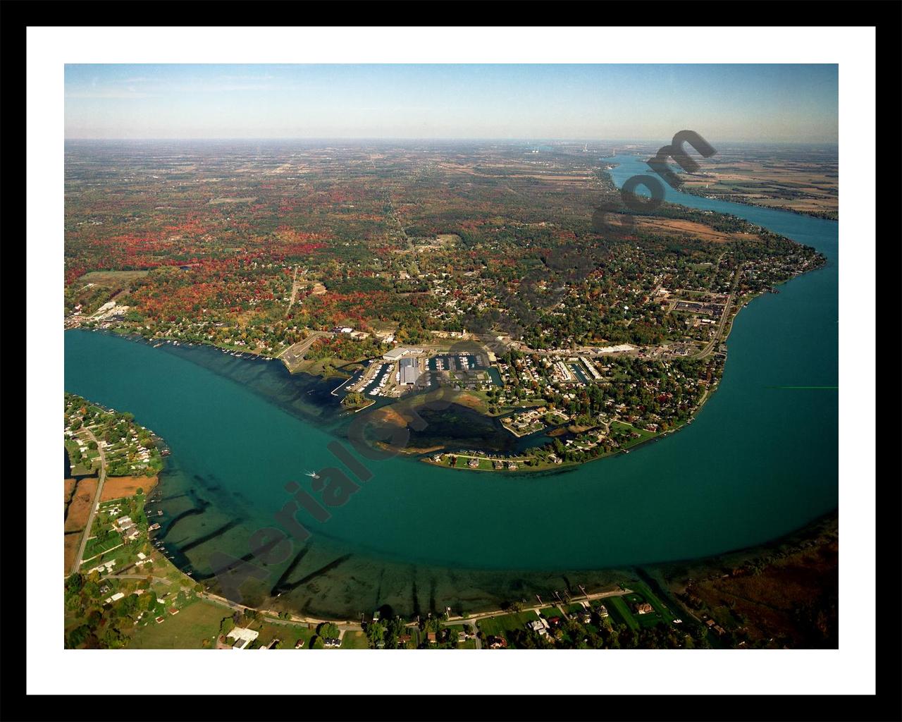 Aerial image of [2638] Algonac with Black Metal frame