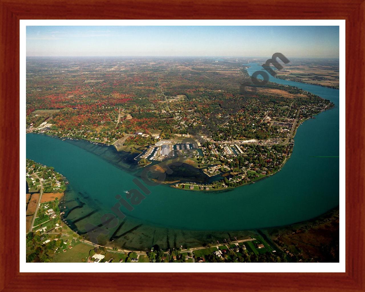 Aerial image of [2638] Algonac with Cherry Wood frame