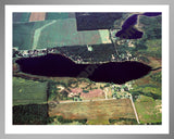 Aerial image of [264] Finch Lake in Cass, MI with Silver Metal frame