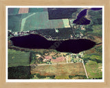 Aerial image of [264] Finch Lake in Cass, MI with Natural Wood frame