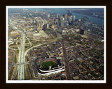 Aerial image of [2685] Tiger Stadium Neg4407 with Black Wood frame