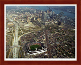 Aerial image of [2685] Tiger Stadium Neg4407 with Cherry Wood frame