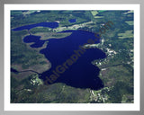 Aerial image of [268] Big Fish Lake in Cass, MI with Silver Metal frame