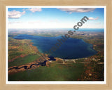 Aerial image of [2717] Hubbard Lake in Alcona, MI with Natural Wood frame